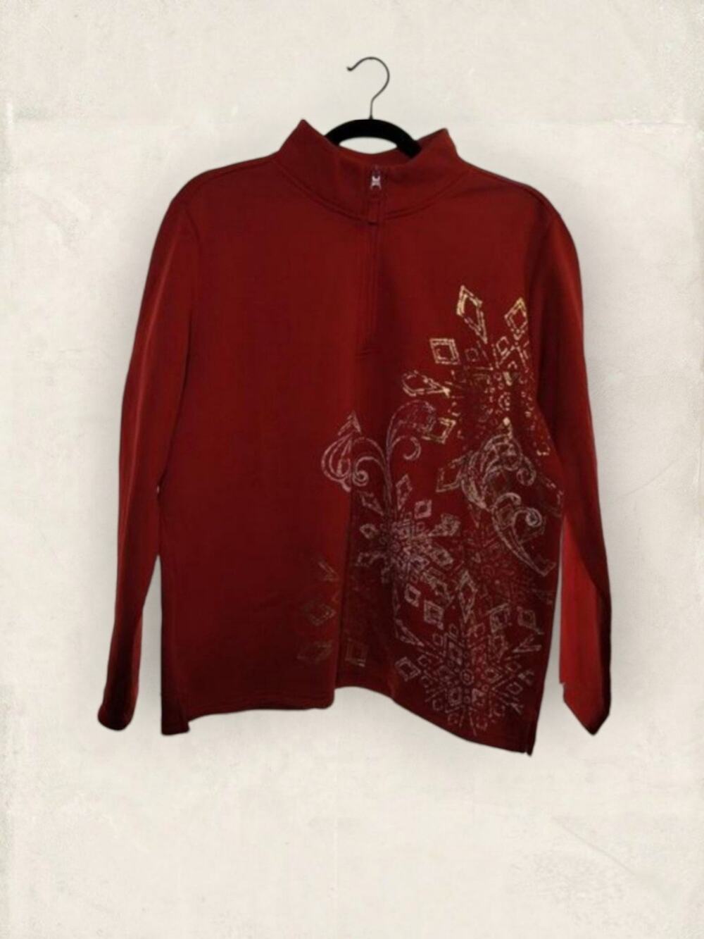 Vintage Laura Scott Cozy Red Holiday Snowflake Sweater Size XL